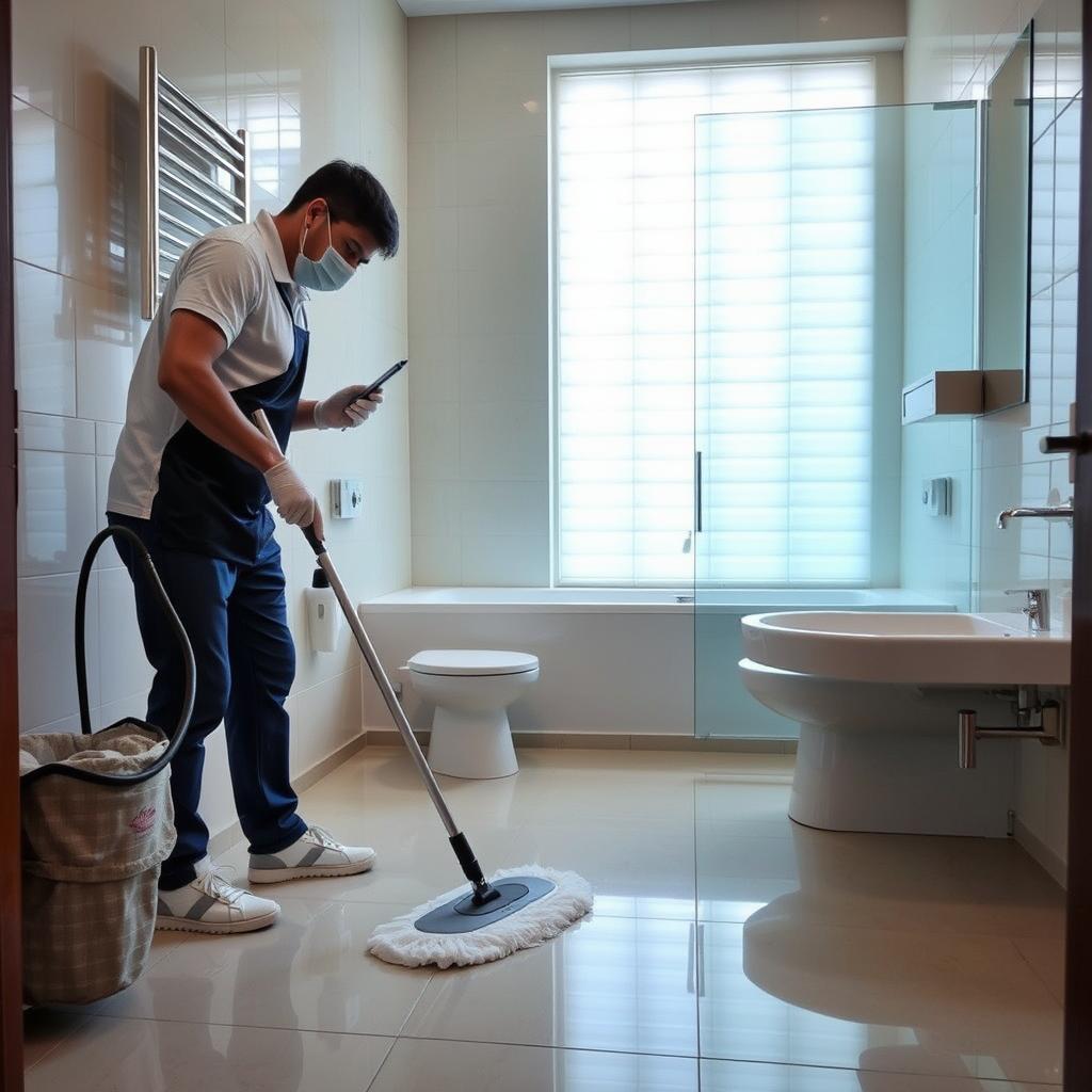 Floor washing and disinfection in Medchal home
