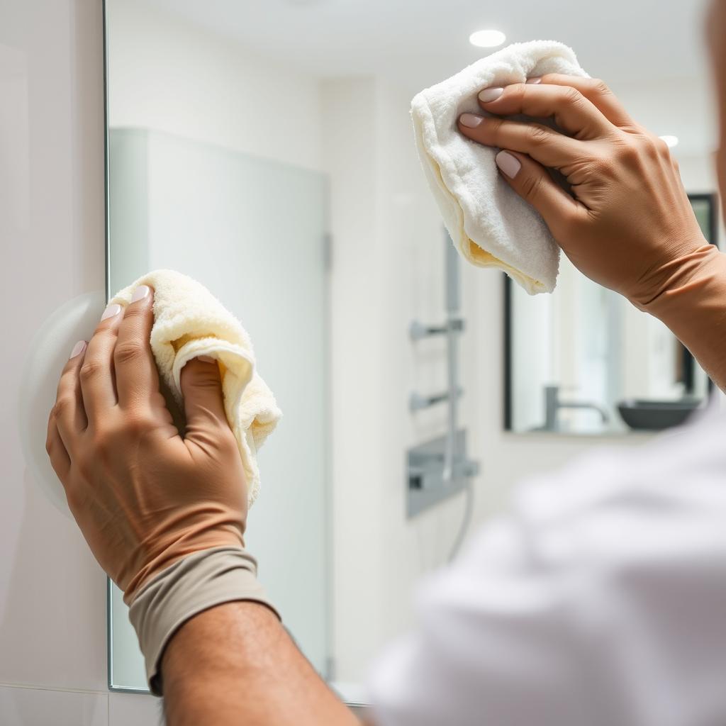 Mirror and glass cleaning in Secunderabad bathroom